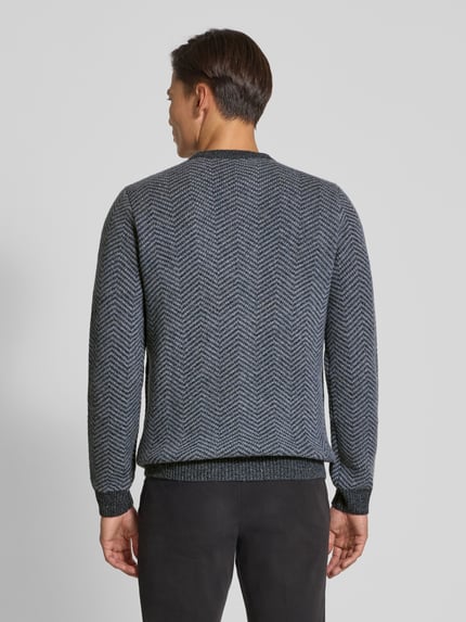 Profuomo Wollpullover mit Rundhalsausschnitt Marine 5