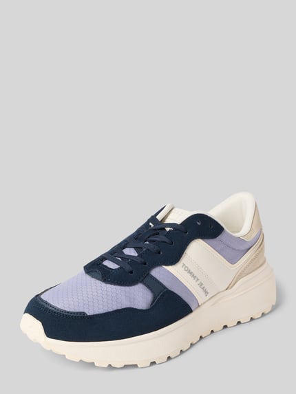Tommy Jeans Lage sneaker met labeldetail en vetersluiting Donkerblauw - 1
