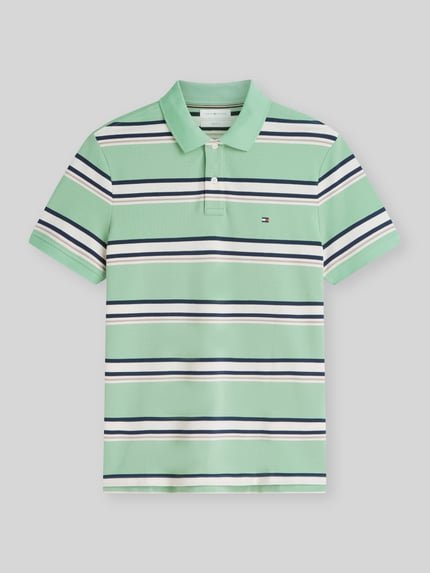 Tommy Hilfiger Regular Fit Poloshirt aus Baumwoll-Mix Hellgruen 2