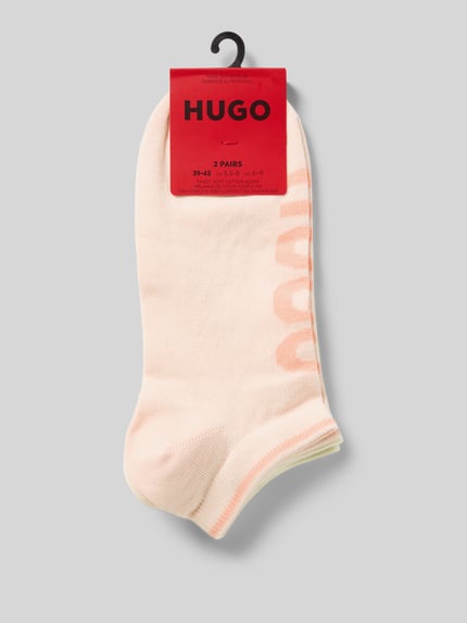 HUGO Skarpetki sneakersowe z nadrukiem logo w 2‑pakiecie Jasnoróżowy 3