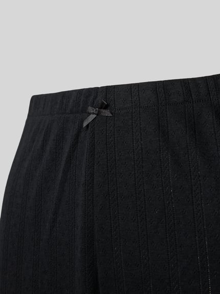 Jake*s Casual Regular Fit Pyjama-Hose in Pointelle-Optik Black 2