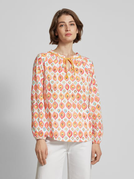 Emily Van den Bergh Blusenshirt mit Schlüsselloch-Ausschnitt Orange 4
