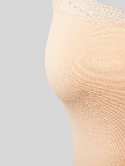 SKINY Slim fit top met bandjes en kant Beige - 2