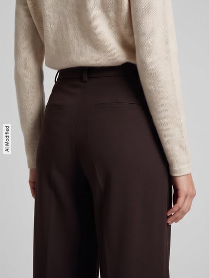 ONLY Regular Fit Weite Hose mit Viskose-Anteil Modell 'SONJA' Schoko 3