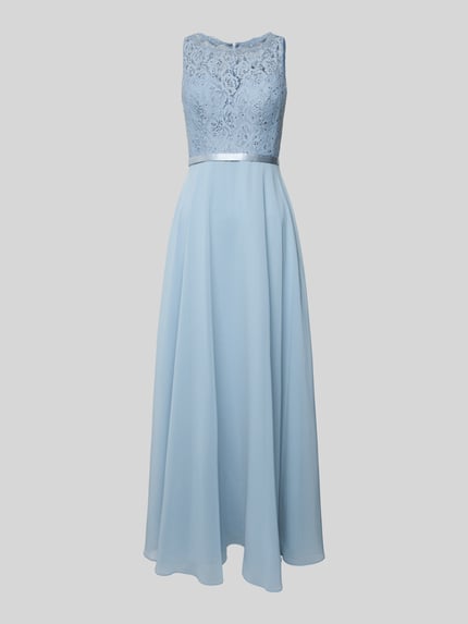 LUXUAR FASHION Abendkleid mit Strasssteinbesatz Rauchblau 2