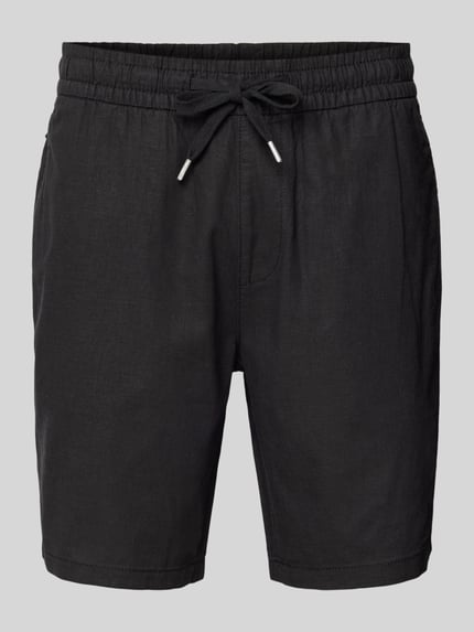 Matinique Bermudy o kroju regular fit z mieszanki lnu i bawełny model ‘barton’ Czarny 2