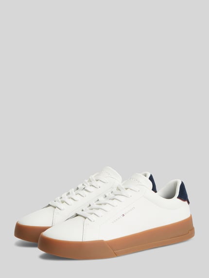 Tommy Hilfiger Sneaker aus Leder-Mix mit Label-Details Weiss 1