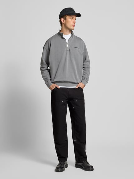 Edwin Jeansy o kroju loose fit z wpuszczanymi kieszeniami Model 'DOUBLE KNEE TYRELL PANT' Czarny 1