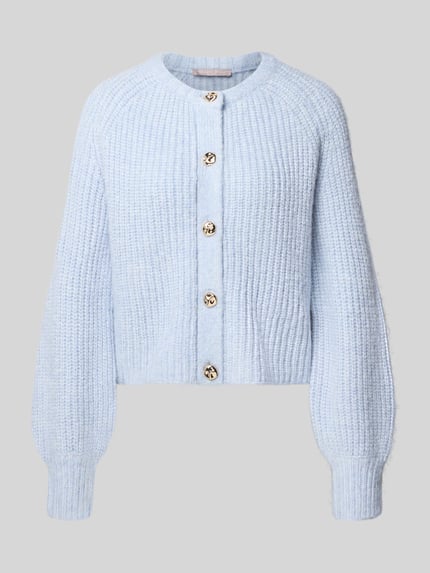 Produktfoto, Regular Fit Cardigan in Strick-Optik von Christian Berg Woman Selection, hellblau, Rundhalsausschnitt, Knopfleiste, Damenmode
