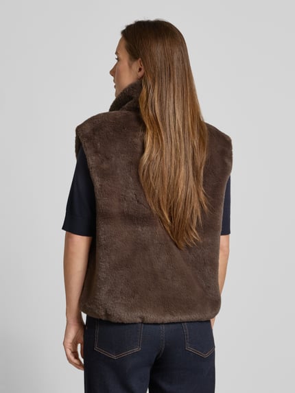 FREE/QUENT Gilet met opstaande kraag, model 'FONY' Taupe - 5