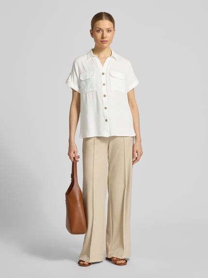 VERO MODA regular fit overhemdblouse van pure viscose model 'BUMPY' Wit - 1