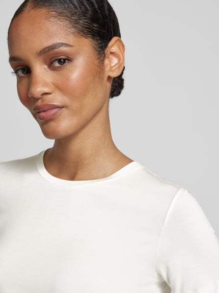 SCHIESSER T-Shirt mit geripptem Rundhalsausschnitt Offwhite 3