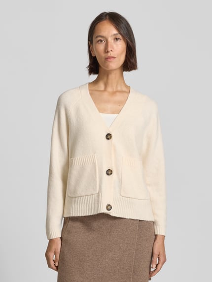 VERO MODA Comfort Fit Strickjacke mit Woll-Anteil Modell 'BOOM' Beige Melange 4