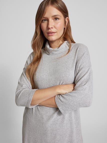 Soyaconcept Shirt met lange mouwen van viscosemix met col, model 'Biara' Middengrijs gemêleerd - 3