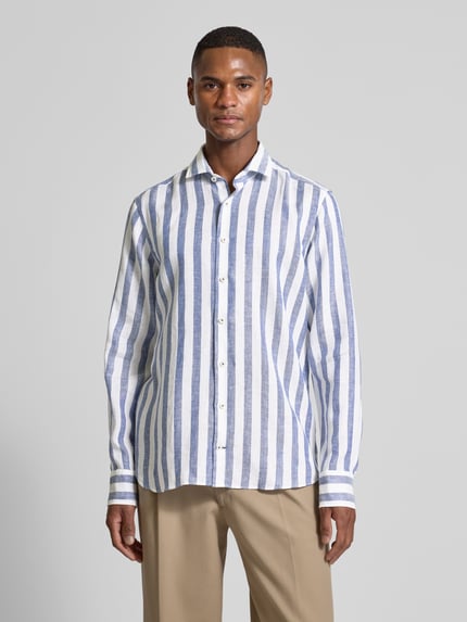 OLYMP SIGNATURE Slim Fit Leinenhemd mit Kentkragen Modell 'Sykia' Royal 4