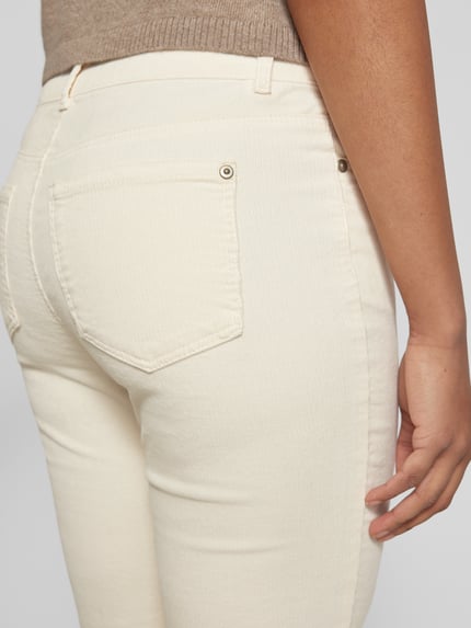 Christian Berg Woman Slim fit corduroy broek met katoen Ecru - 3