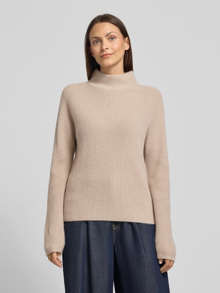 Fynch-Hatton Strickpullover aus Kaschmir mit Stehkragen Beige 4