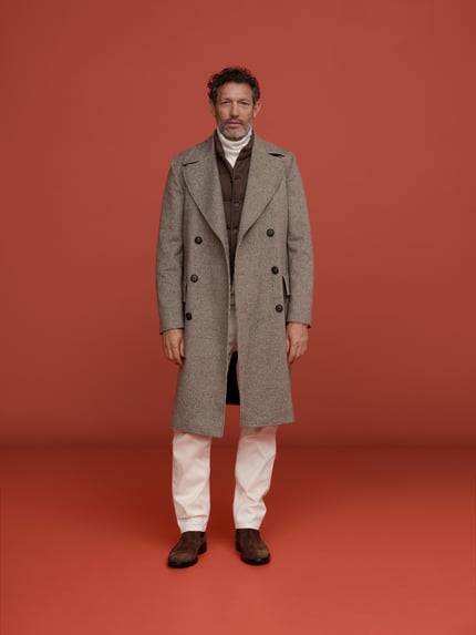 BOSS Regular Fit Wollmantel mit doppelreihiger Knopfleiste Modell 'Jared' Beige 6