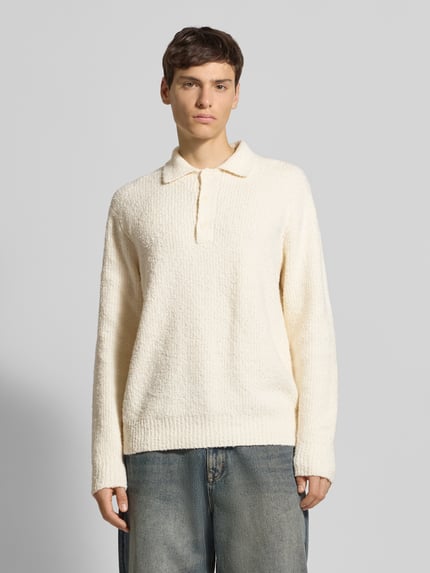 ONLY & SONS Relaxed Fit Strickpolo aus Baumwoll-Mix Modell 'DALE LIFE' Offwhite 4
