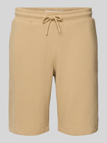 Blend Regular Fit Sweatshorts mit Strukturmuster Modell 'CASPER' Beige 2