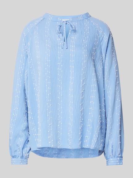Milano Italy Blouseshirt met strikdetail Blauw - 2