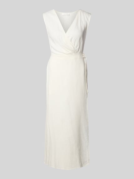 GUIDO MARIA KRETSCHMER WOMAN Wickelkleid aus Leinen-Mix mit V-Ausschnitt Modell 'GINA' Weiss 2