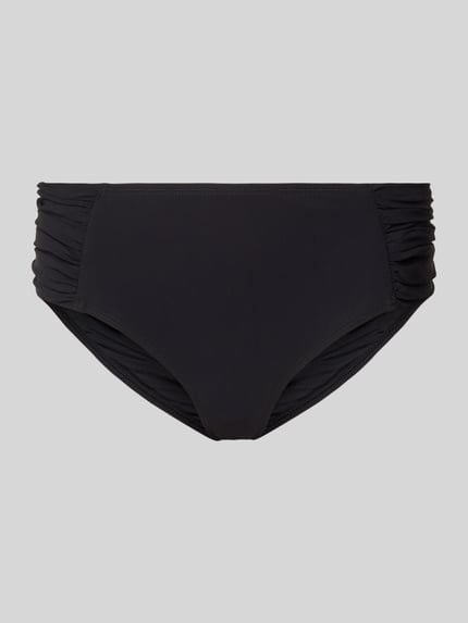 Produktfoto, Slim Fit Bikini-Hose mit plooien van Barts, dames bikinibroekje in zwart elastische materiaalmix, mid-waist
