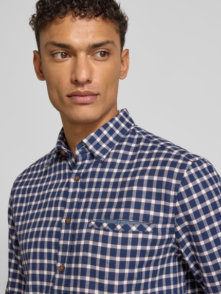 Christian Berg Men Regular fit vrijetijdsoverhemd met kentkraag Marineblauw - 3