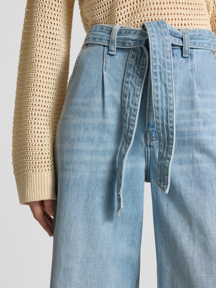 Scotch & Soda Wide Leg Jeans mit Bindegürtel Hellblau 3