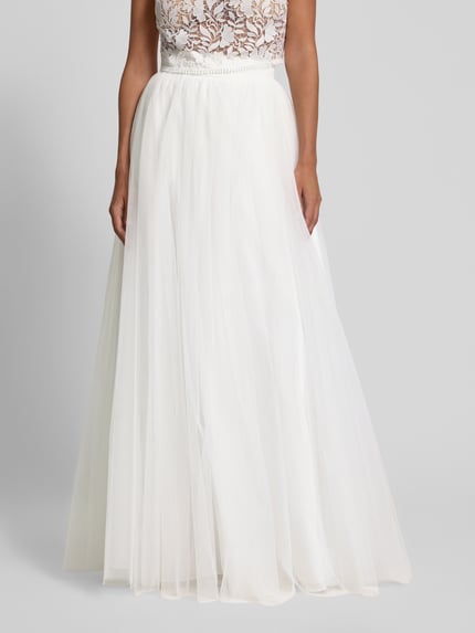 LUXUAR FASHION Brautrock aus Mesh Offwhite 4