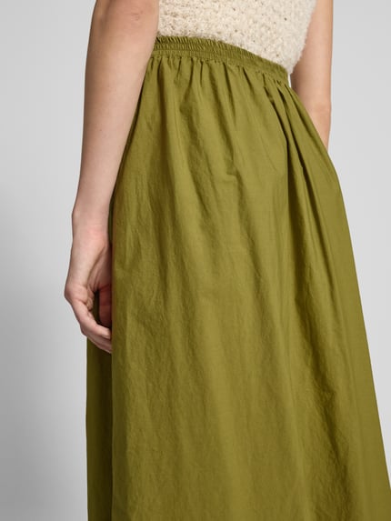 American Vintage Midirok met elastische band, model 'BAILOW' Kaki - 3