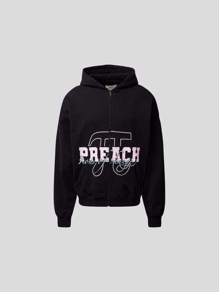 Preach oversized sweatjack met labelprint Donkergrijs - 2