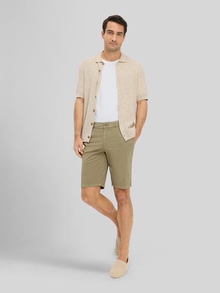 Brax Regular Fit Bermuda aus Baumwoll-Mix Hellgruen 1
