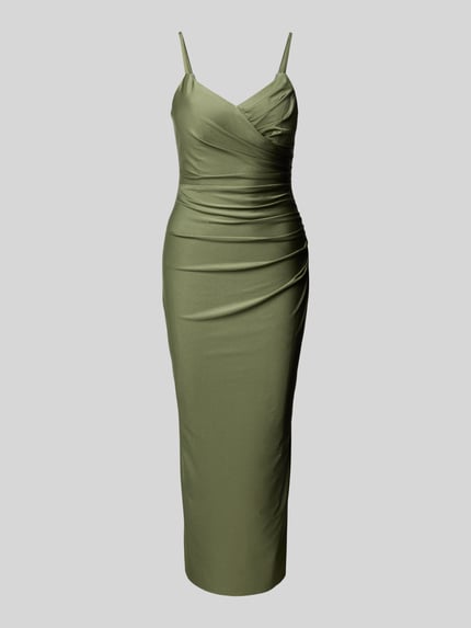 TROYDEN COLLECTION Cocktailkleid mit seitlicher Raffung Oliv 2