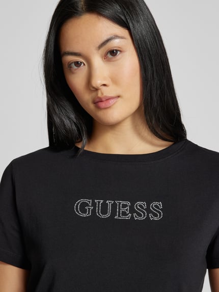 GUESS Activewear T-Shirt mit Label-Detail Modell 'BRIANA' Black 3