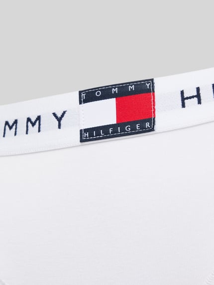 Tommy Hilfiger Bikinibroekje met elastische band met label, model 'TH Heritage' Wit - 2