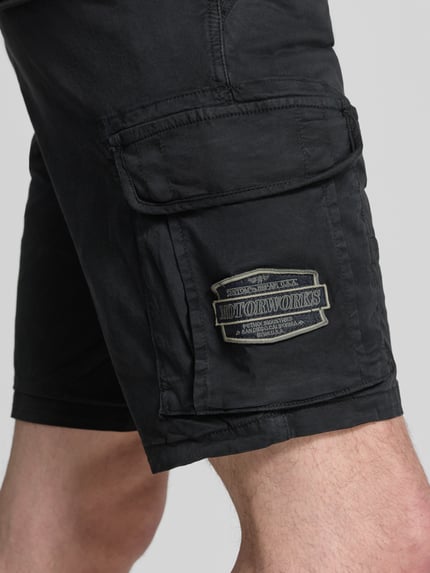 Petrol Regular Fit Bermudas mit Cargotaschen Black 3