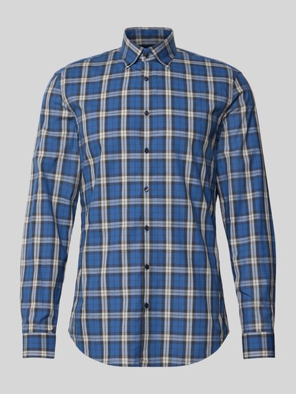 Jake*s Slim Fit Business Hemd aus Baumwolle Marine 2