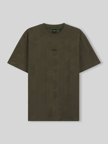 BOSS Green T-shirt o kroju regular fit z czystej bawełny model 'TS_NETWORK JQ' Oliwkowy 2