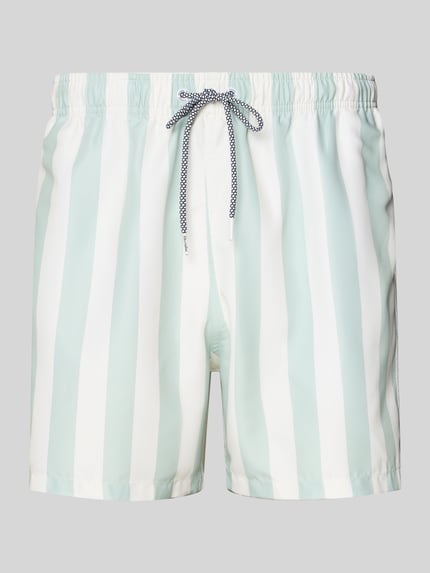 BOARDIES Badehose im Allover-Look Modell 'Fistral Stripe' Hellgruen 1