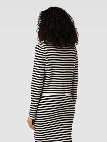 Jake*s Collection Sweter z dzianiny w paski Czarny 5