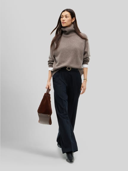 Tommy Hilfiger Relaxed Fit Turtleneck aus Woll-Mix mit Kaschmir-Anteil Hellbraun 1
