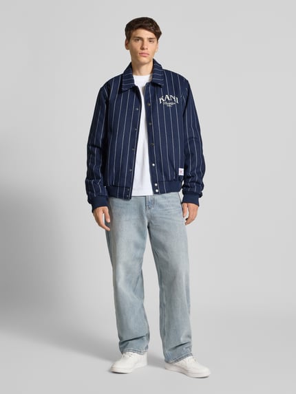 Karl Kani College-Jacke mit Label-Stitching Hellblau 1