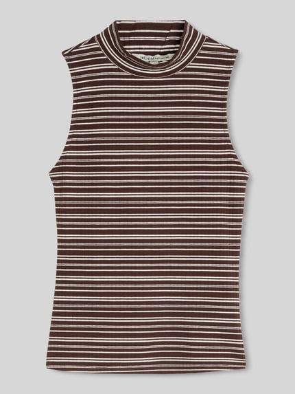 Tom Tailor Denim Slim fit blousetop van viscosemix Middenbruin - 2
