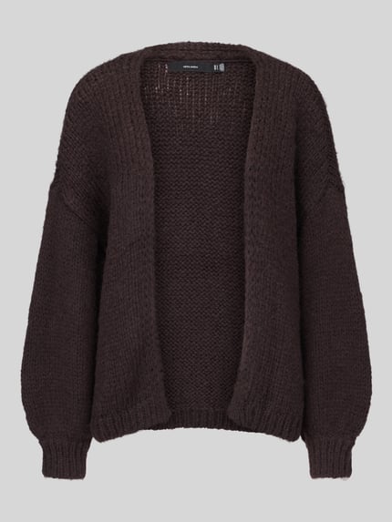 VERO MODA Loose fit gebreid jack met ballonmouwen model 'MAYBE' Chocoladebruin - 2