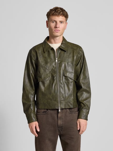 Don´t Waste Culture Jacke in Leder-Optik Modell 'Nerith' Schlamm 4