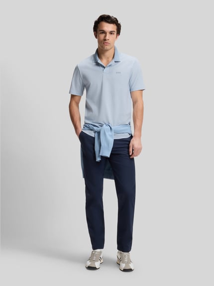 BOSS Orange Relaxed Fit Poloshirt aus reiner Baumwolle Modell 'PEOXFORDNEW' Hellblau 1