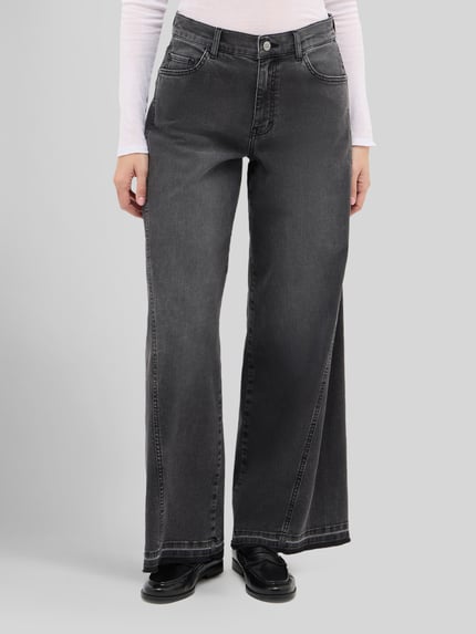 ANGELS Wide Leg Jeans aus Baumwoll-Mix Modell 'Liva Edgy' Mittelgrau 4