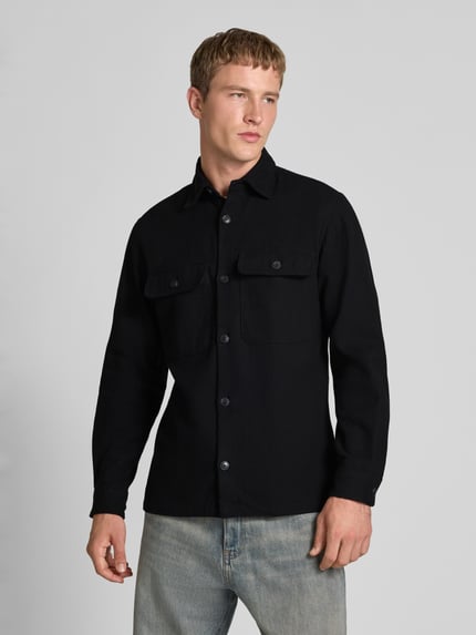 JACK & JONES Premium Koszula casualowa o kroju regular fit z kieszeniami na piersi model ‘Rayle’ Czarny 4