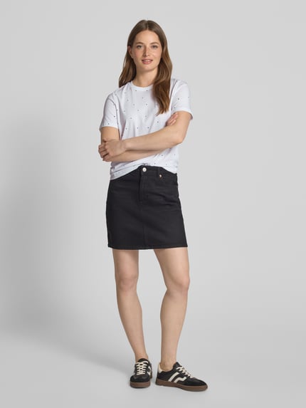 VERO MODA Regular Fit T-Shirt mit Motiv-Stitching Modell 'PAULINA' Weiss 1